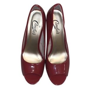 Candies Red Patent Leather Heels